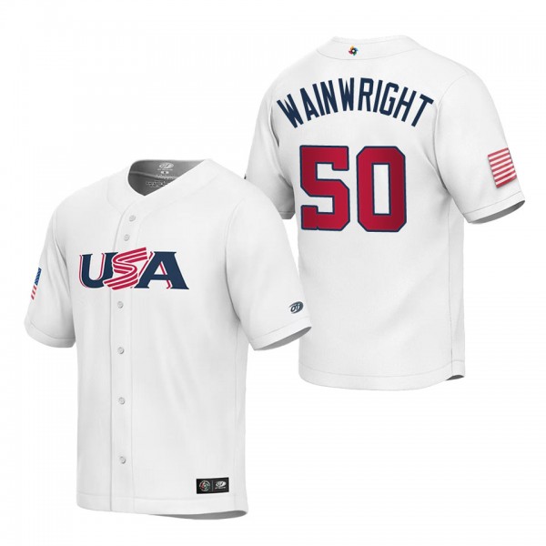 Adam Wainwright Youth USA Baseball White 2023 Worl...