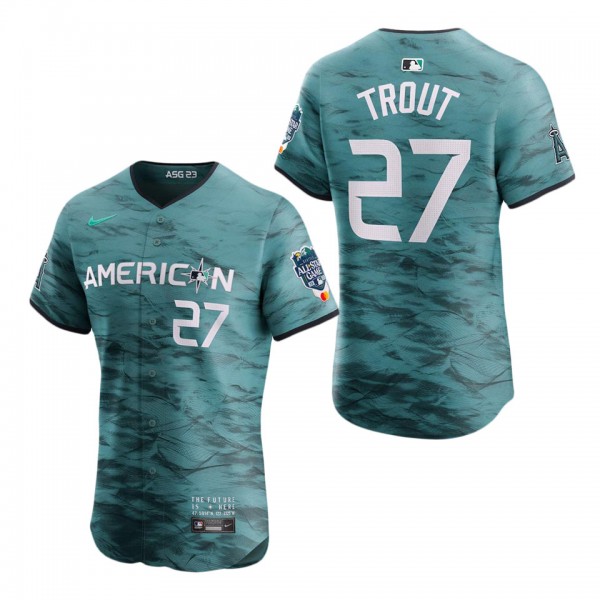 Men's American League Mike Trout Teal 2023 MLB All...