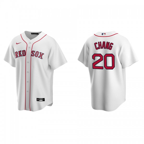 Men's Boston Red Sox Yu Chang White Replica Home J...