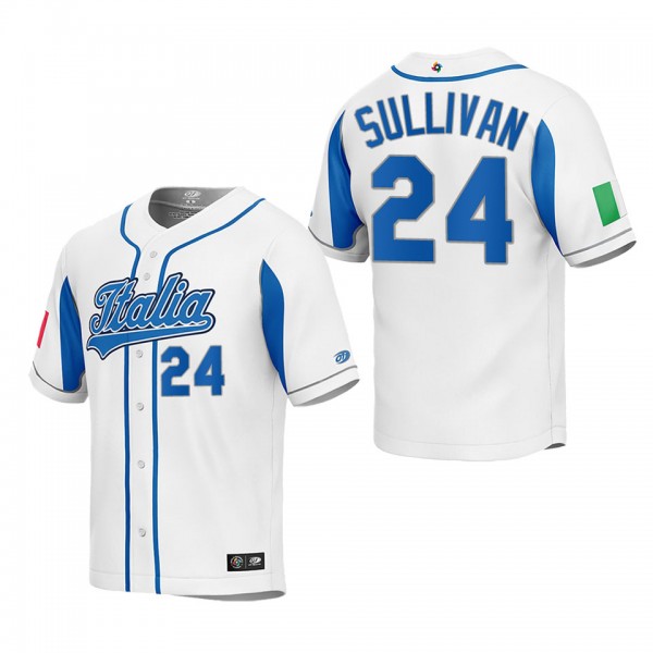 Brett Sullivan Italy Baseball White 2023 World Bas...