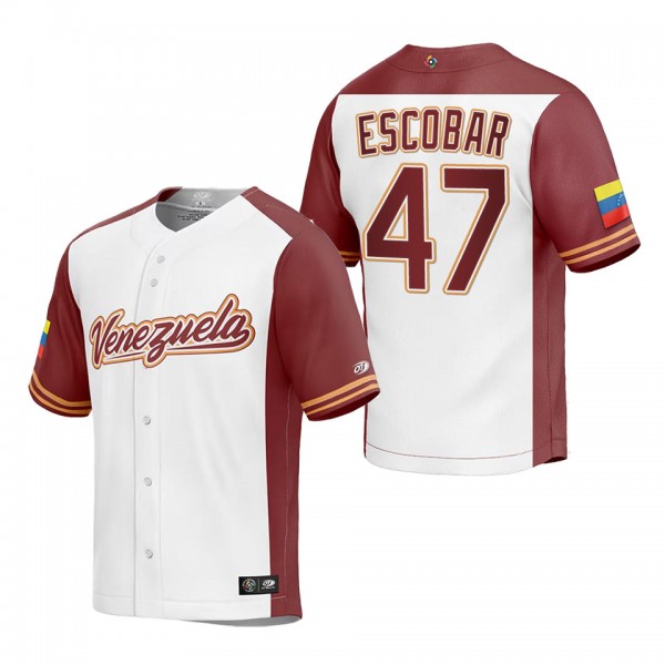 Edwin Escobar Men's Venezuela Baseball White 2023 ...