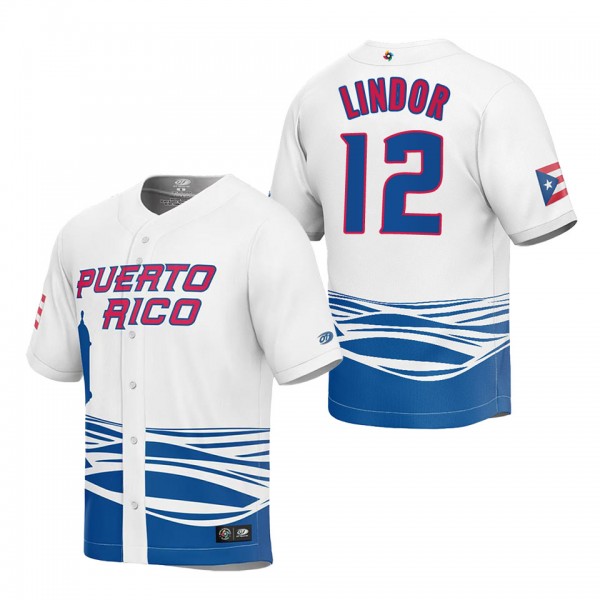 Francisco Lindor Men's Puerto Rico Baseball White ...