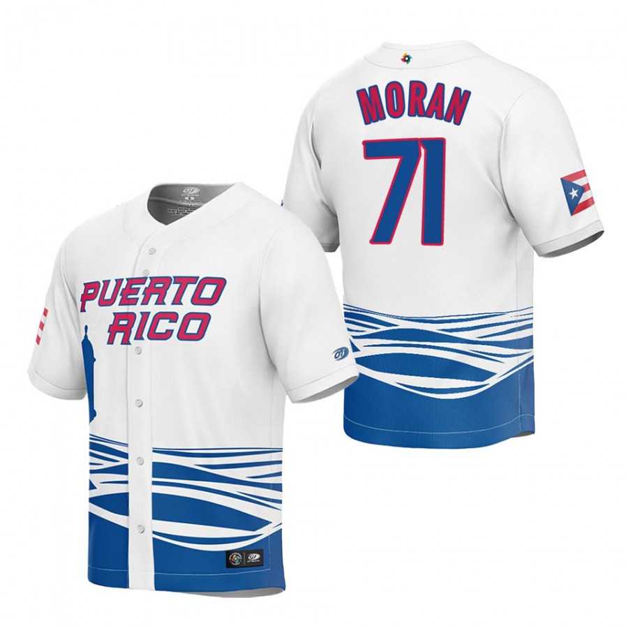 Jovani Moran Puerto Rico Baseball White 2023 World Baseball Classic