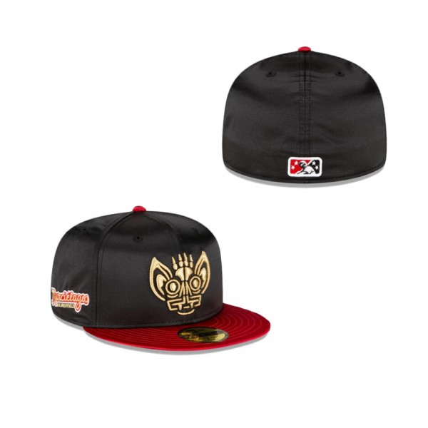 Louisville Bats Black Satin 59FIFTY Fitted Hat