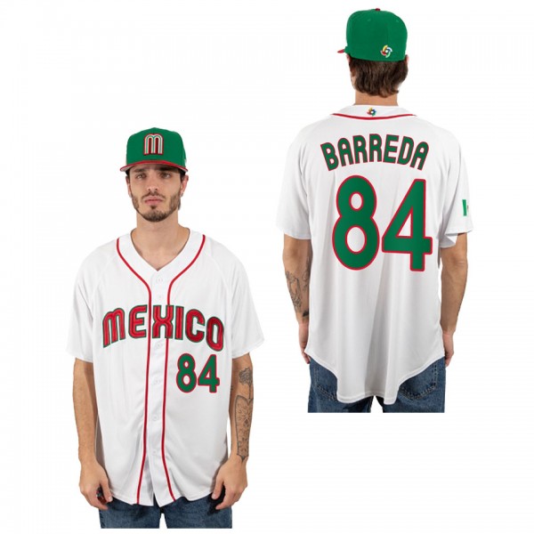 Manny Barreda Mexico Baseball White 2023 World Bas...