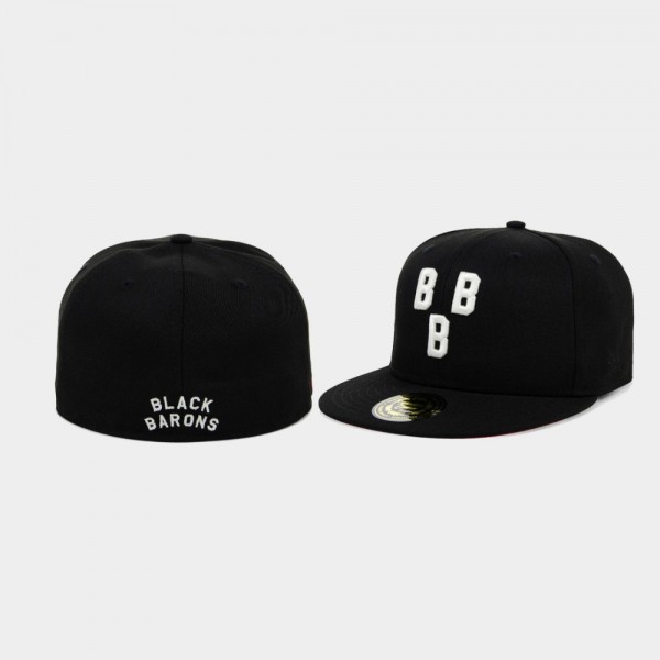 Men's Birmingham Black Barons Team Fitted Hat Blac...