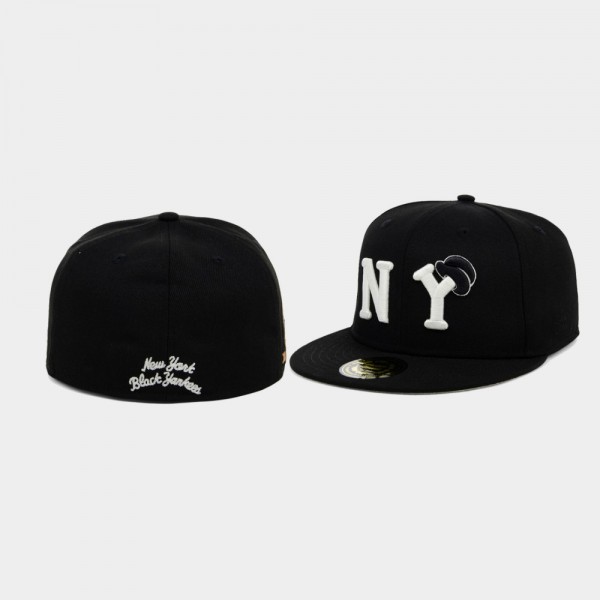 Men's New York Black Yankees Team Fitted Hat Black