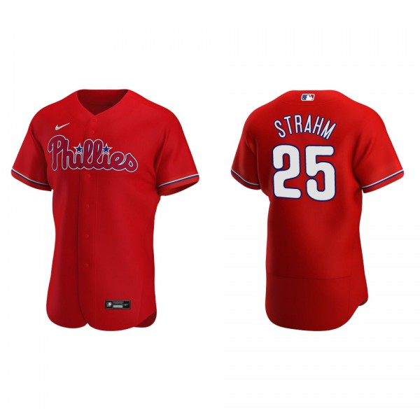 Men's Philadelphia Phillies Matthew Strahm Red Aut...