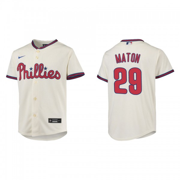 Nick Maton Youth Philadelphia Phillies Cream Repli...