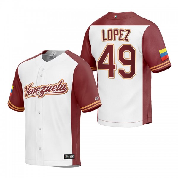 Pablo Lopez Men's Venezuela Baseball White 2023 Wo...