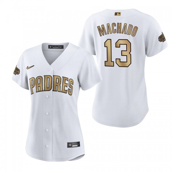 Women's Manny Machado Padres White 2022 MLB All-St...