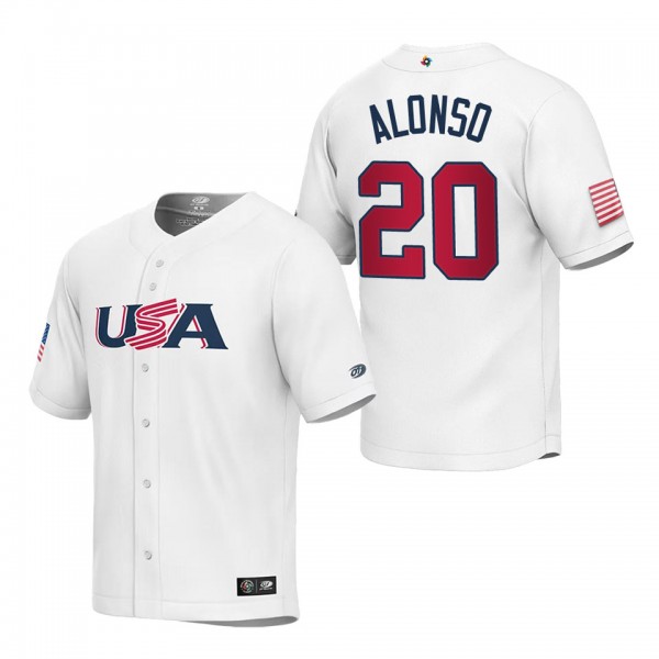 Pete Alonso Youth USA Baseball White 2023 World Ba...