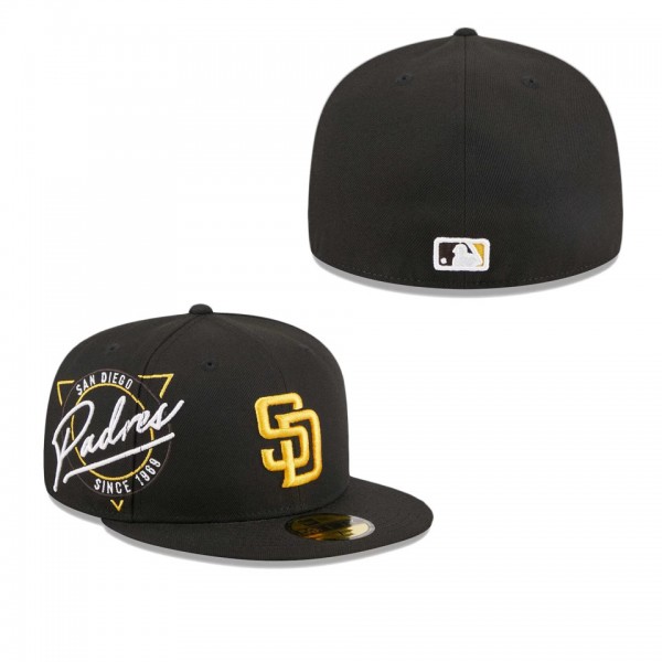 Men's San Diego Padres Black Neon 59FIFTY Fitted H...