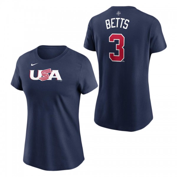 Women's USA Baseball Mookie Betts Nike Navy 2023 W...