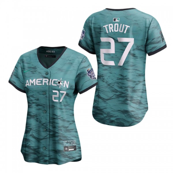 Women's American League Mike Trout Teal 2023 MLB A...