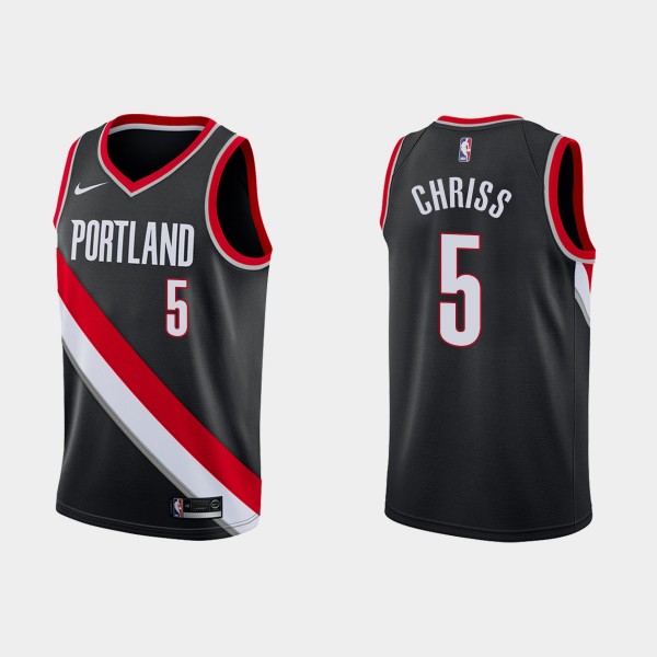 Blazers Black Marquese Chriss #5 Swingman Jersey I...