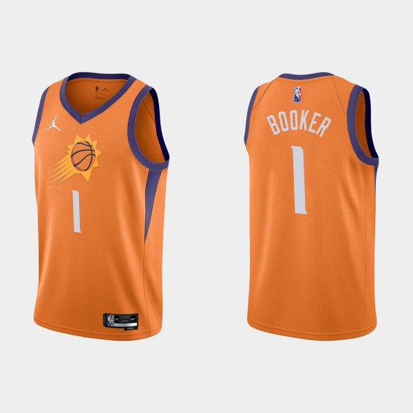 Suns Devin Booker NBA 75TH Statement Jersey Orange