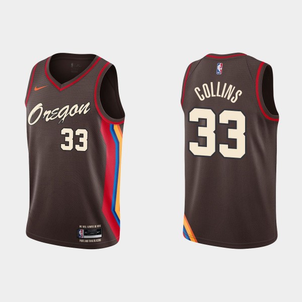 2020-21 Blazers Zach Collins No.33 Black Jersey Ci...