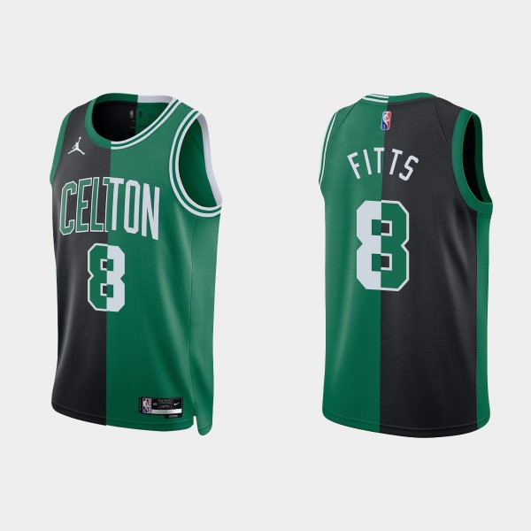 Celtics Malik Fitts Split NBA 75th Jersey Black Green