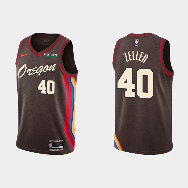 Blazers Cody Zeller #40 City Edition Chocolate Jer...