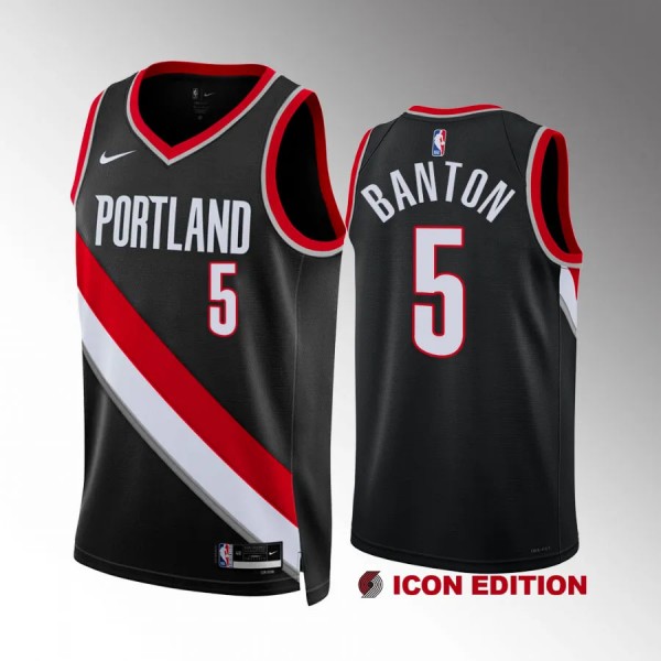 Dalano Banton Portland Trail Blazers #5 Black Jers...