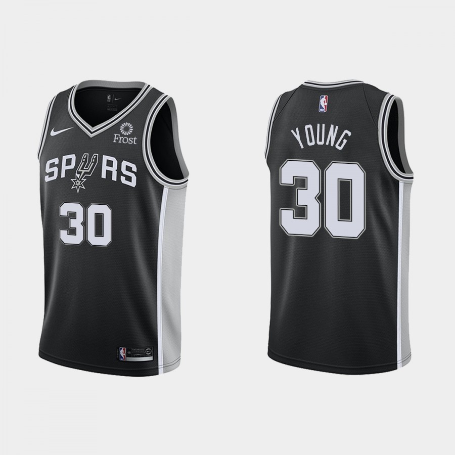 San Antonio Spurs #30 Thaddeus Young Swingman Icon Edition Black Jersey