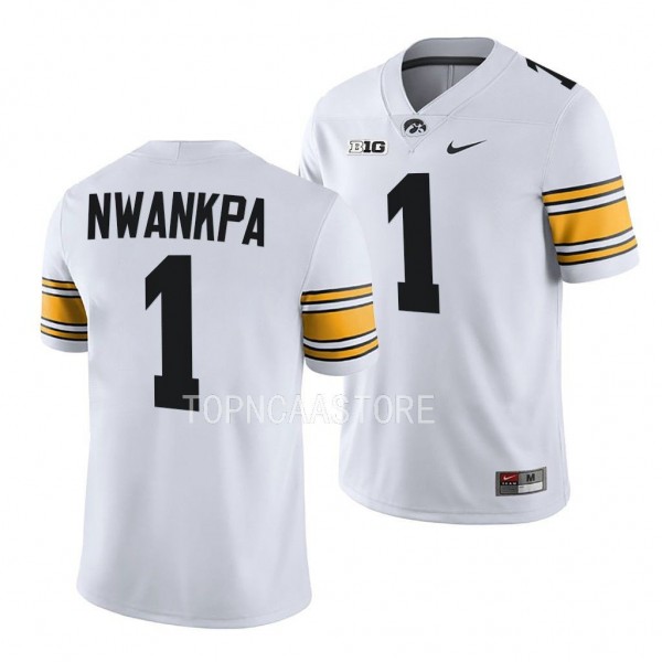 Xavier Nwankpa Iowa Hawkeyes #1 White Jersey 2022 ...