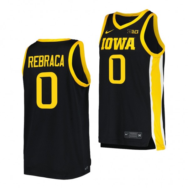 Iowa Hawkeyes Filip Rebraca Black #0 Replica Jerse...