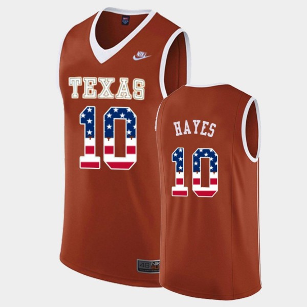 Texas Longhorns Jaxson Hayes Orange USA Flag Colle...