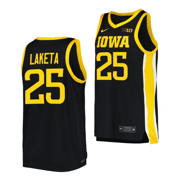 Iowa Hawkeyes Luc Laketa Black #25 Replica Jersey ...