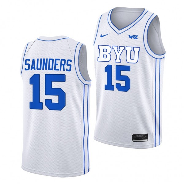 BYU Cougars Richie Saunders White #15 Jersey 2022-...