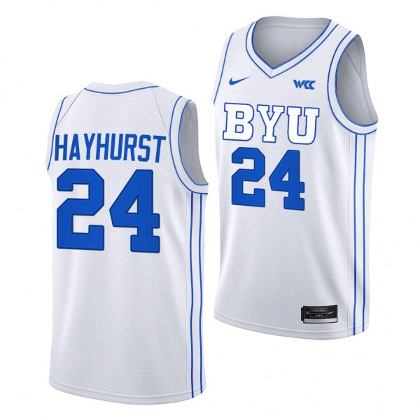 BYU Cougars Tanner Hayhurst White #24 Jersey 2022-...