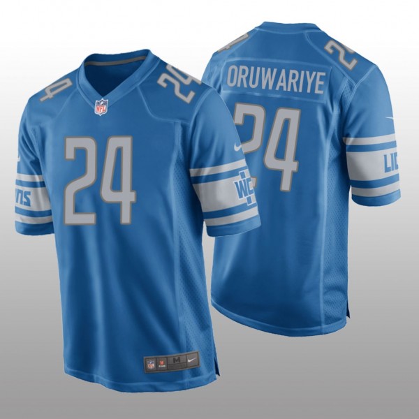 Amani Oruwariye #24 Lions Game Jersey Blue