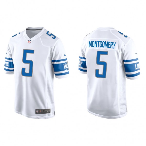 Men's David Montgomery Detroit Lions White Game Je...