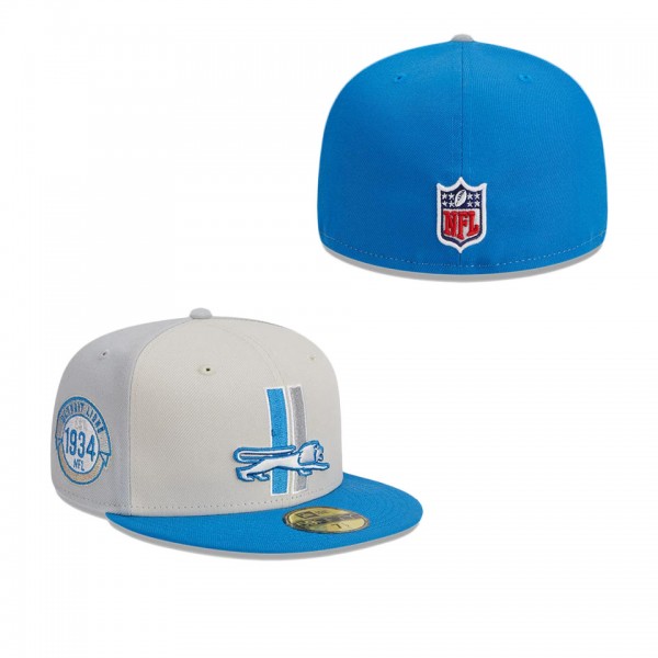 Men's Detroit Lions Cream Blue 2023 Sideline Histo...