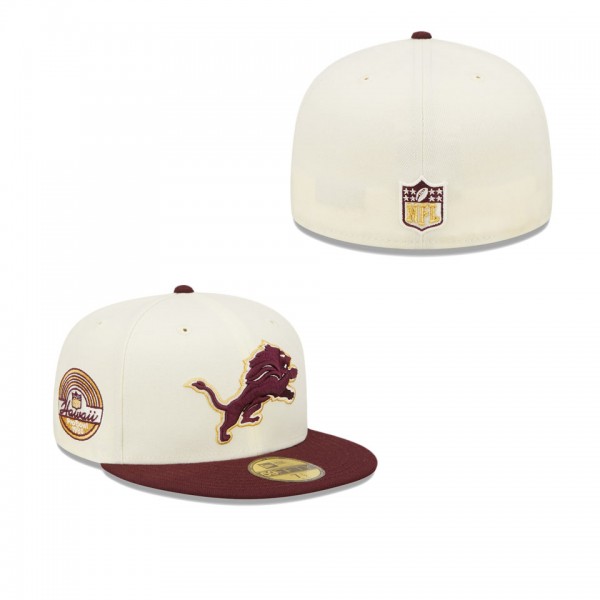 Men's Detroit Lions Cream Maroon Gridiron Classics...