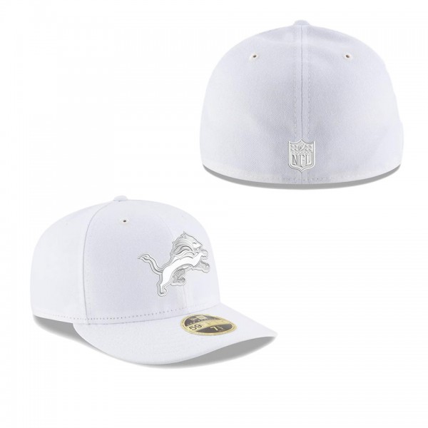 Men's Detroit Lions White on White Low Profile 59F...