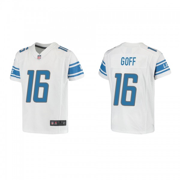 Youth Jared Goff Detroit Lions White Game Jersey