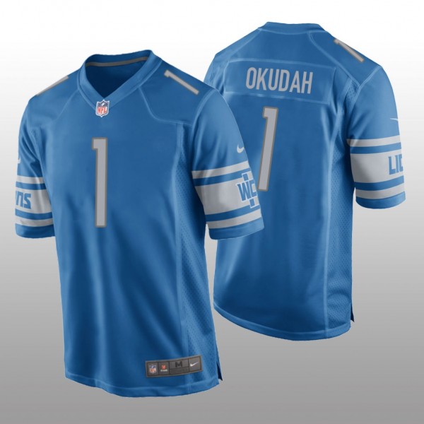 Jeff Okudah #1 Lions Game Jersey Blue