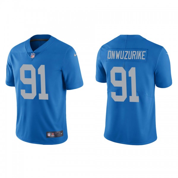 Men's Detroit Lions Levi Onwuzurike Blue Vapor Lim...