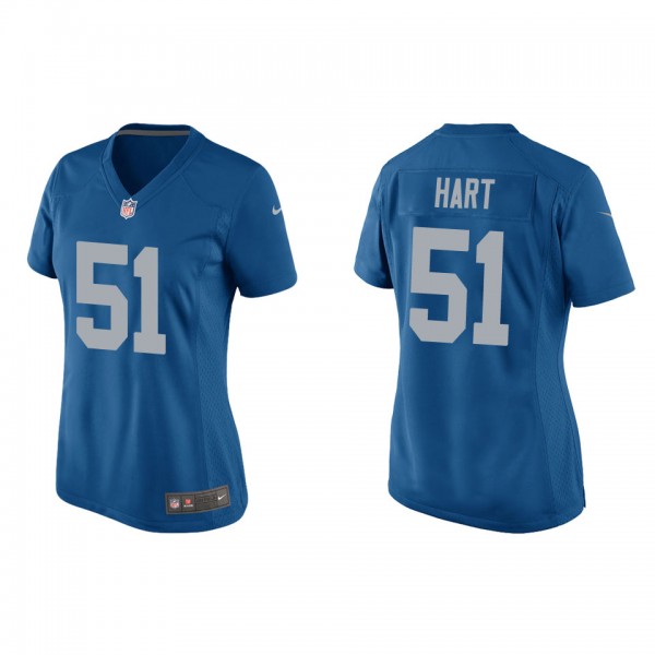 Women's Detroit Lions Bobby Hart Blue Throwback Ga...