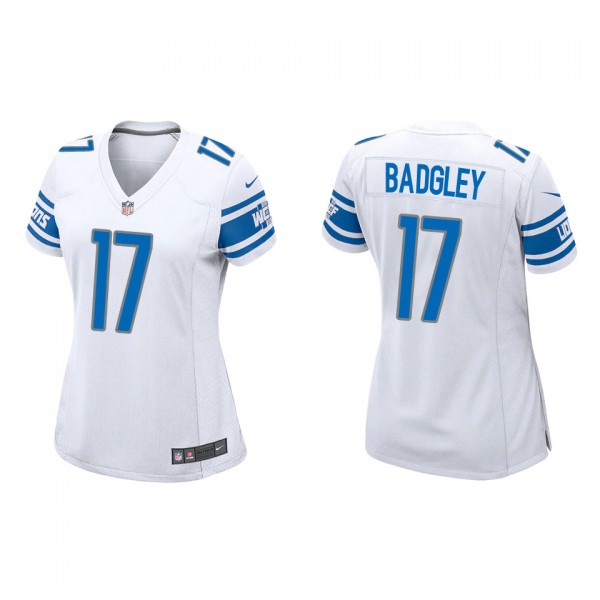 Women's Detroit Lions Michael Badgley White Game J...