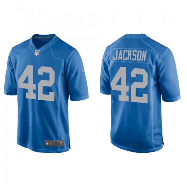 Men's Detroit Lions Justin Jackson Blue Throwback ...