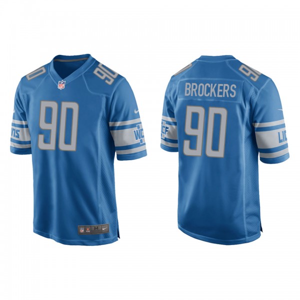 Men's Detroit Lions Michael Brockers Blue Game Jer...