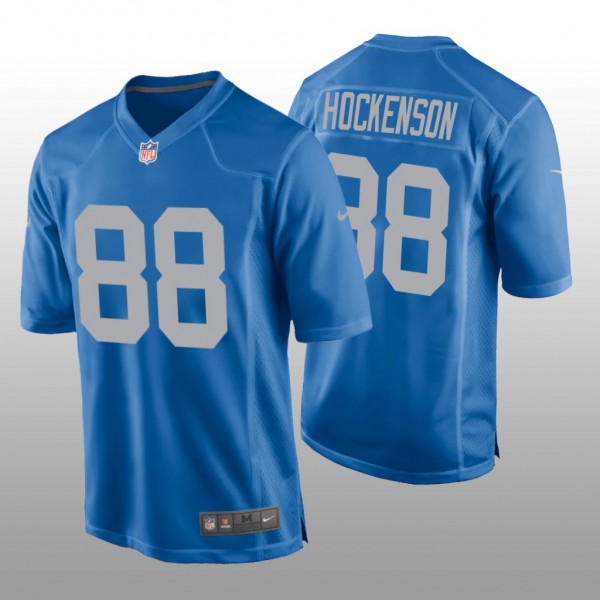 T.J. Hockenson #88 Lions Alternate Game Jersey Blu...