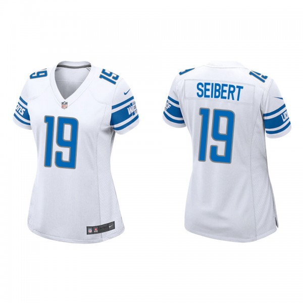 Women's Detroit Lions Austin Seibert White Game Je...