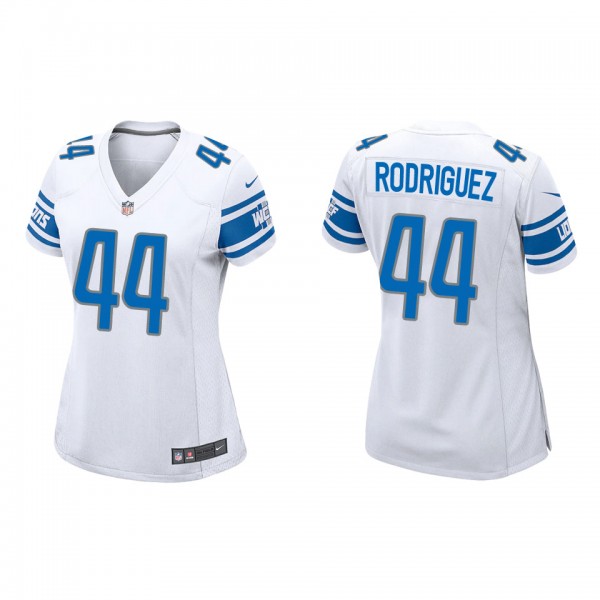 Women's Detroit Lions Malcolm Rodriguez White Game...