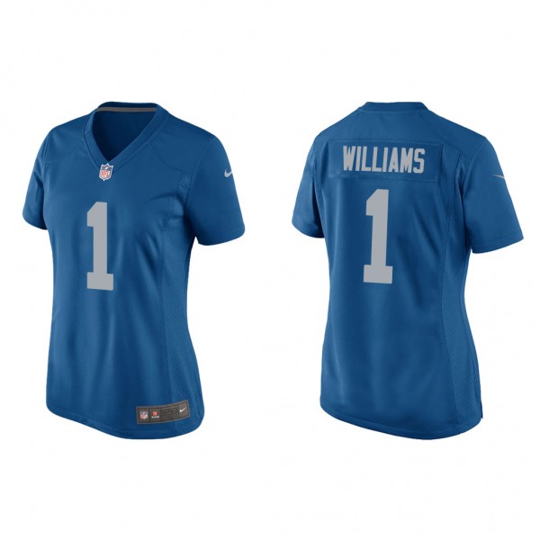 Women's Jameson Williams Detroit Lions Blue Throwb...