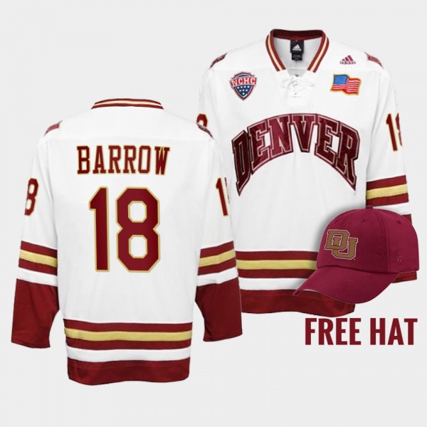 Ryan Barrow 2022 Denver Pioneers White College Hoc...