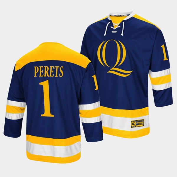 Quinnipiac Bobcats Yaniv Perets Navy Replica Colle...